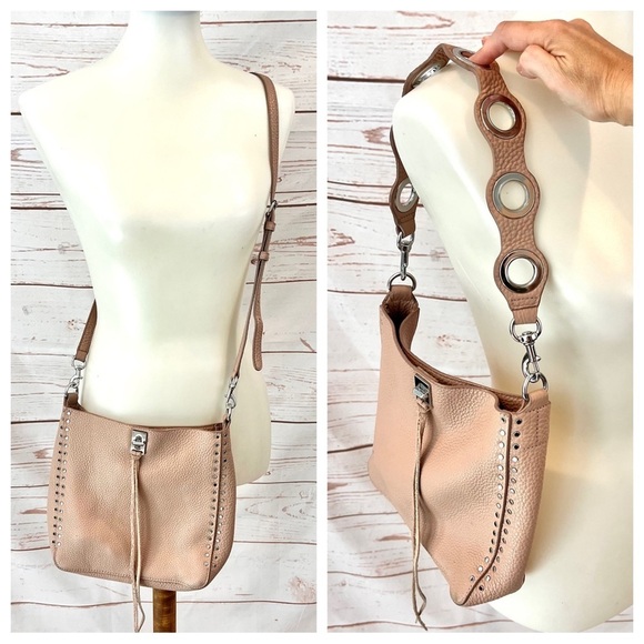 Rebecca Minkoff Convertible Darren Nude Blush Leather Shoulder Crossbody Bag - Picture 2 of 11
